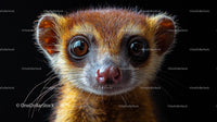 Close-Up Portrait of a Furry Lemur with Big Expressive Eyes