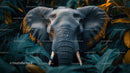 Majestic Elephant Among Vibrant Jungle Foliage