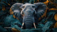 Majestic Elephant Among Vibrant Jungle Foliage
