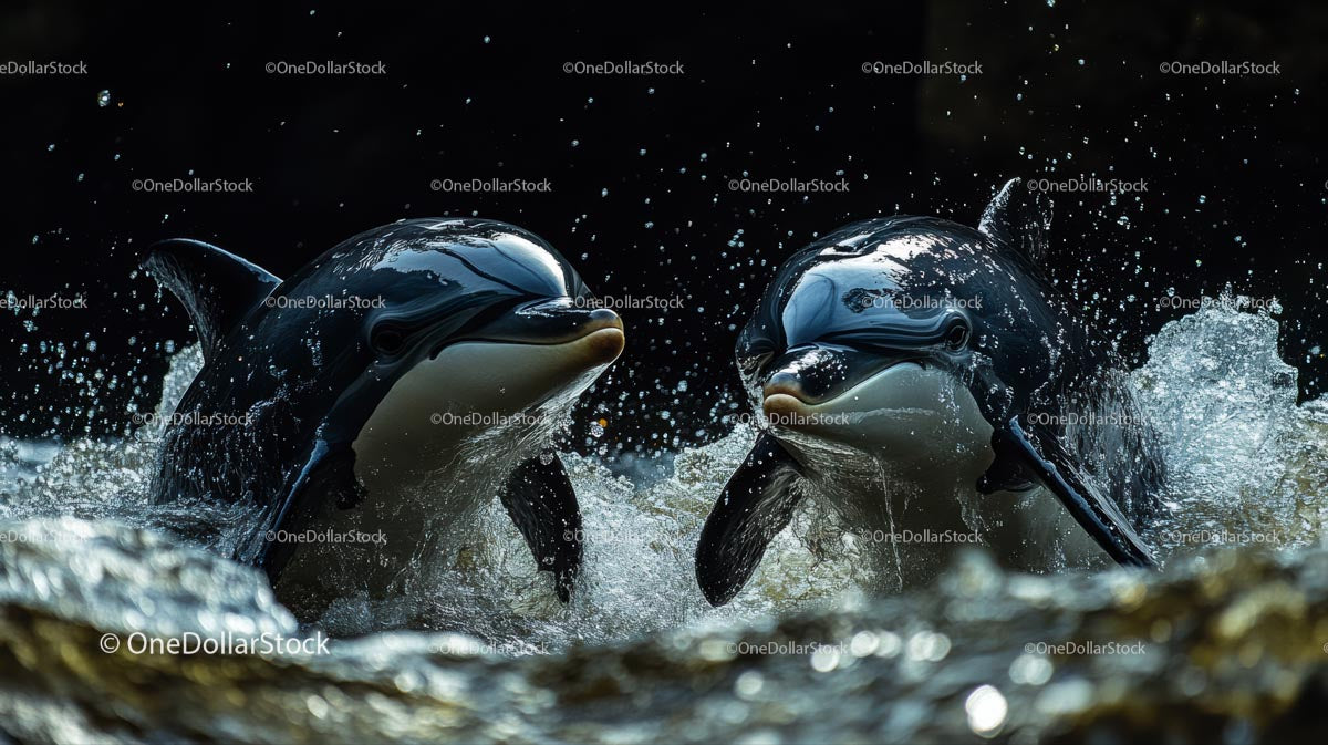 Playful Dolphins Leaping in the Ocean Waves