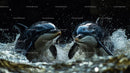 Playful Dolphins Leaping in the Ocean Waves