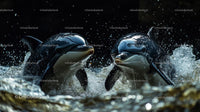 Playful Dolphins Leaping in the Ocean Waves