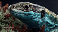 Stunning Close-Up of Colorful Lizard in Nature
