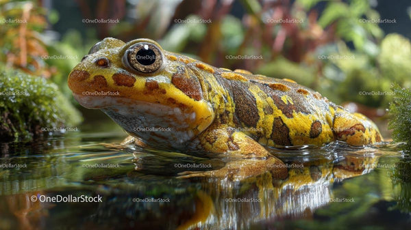 Vibrant Spotted Frog in Natural Wetland Habitat