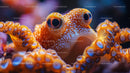 Close-Up of Vibrant Orange Octopus with Tentacles
