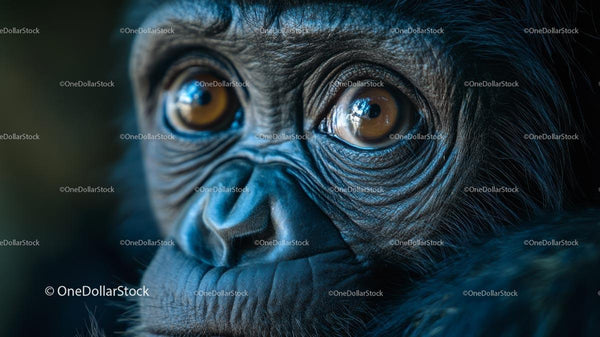 Close-Up of a Gorilla's Intense Gaze
