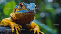 Colorful Lizard with Vivid Scales in Jungle Habitat