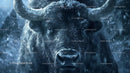 Majestic Bison in a Snowy Winter Landscape