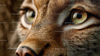 Close-Up of Feline Eyes with Detailed Fur