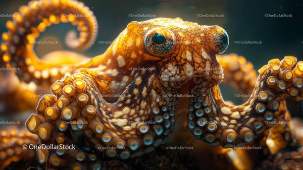 Colorful Octopus in Vibrant Underwater Scene