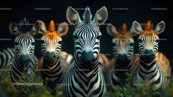 Majestic Zebra Herd in Natural Habitat