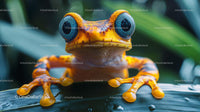 Bright-Eyed Frog in Vibrant Tropical Setting