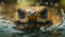 Sea Turtle Swimming Underwater Close-Up