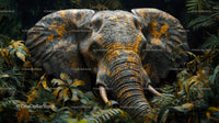 Majestic Elephant in Lush Jungle Foliage