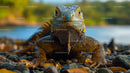 Close-Up of an Iguana in a Tropical Setting