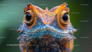 Vibrant Lizard Close-Up with Detailed Scaly Texture