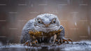 Close-up of a Lizard in the Rain