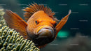 Vibrant Orange Fish Amongst Coral Reef