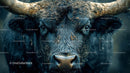 Close-Up Portrait of a Rugged Bull with Intense Gaze