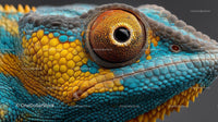 Colorful Chameleon Close-up with Textured Scales
