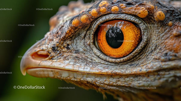 Close-Up of Lizard's Eye with Intricate Details