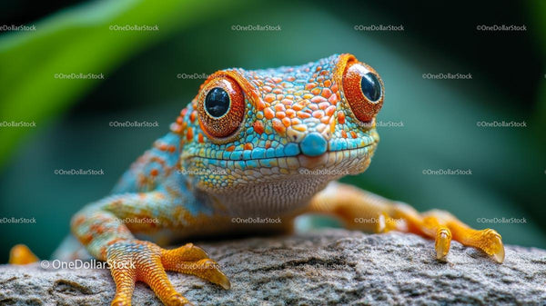 Vibrant Gecko with Intricate Color Patterns