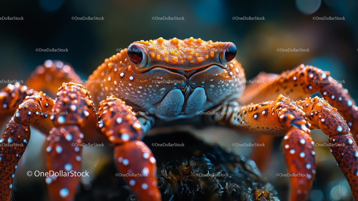 Vibrant Orange Crab in Stunning Underwater Macro Shot