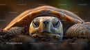 Close-Up of Tortoise Resting on Earthy Terrain