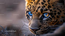 Close-Up of Leopard with Piercing Blue and Amber Eyes