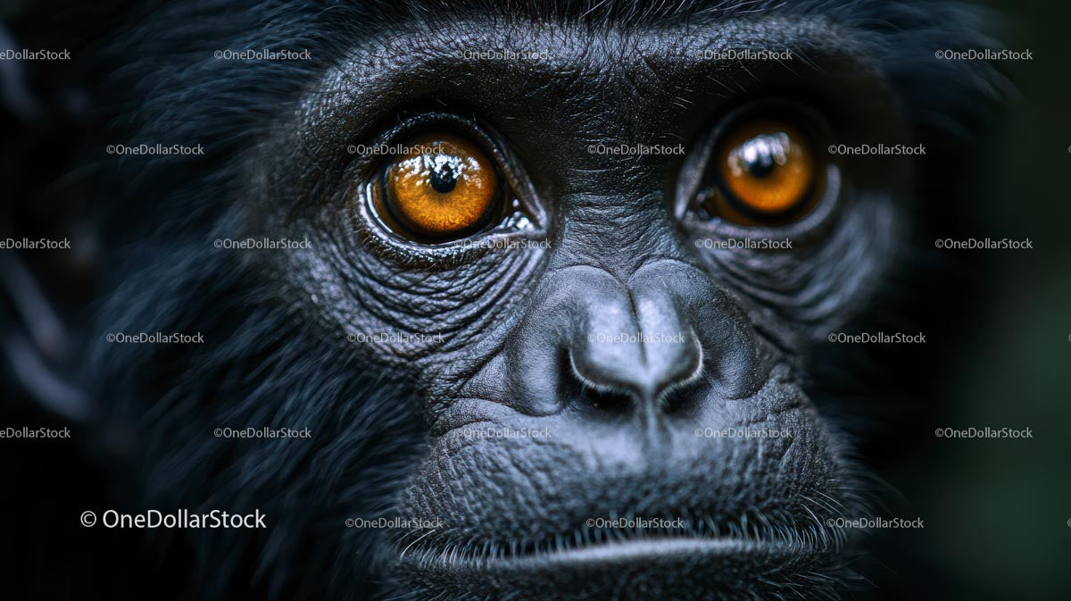Detailed Close-Up of a Gorilla's Intense Gaze