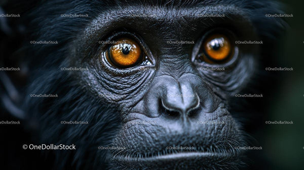 Detailed Close-Up of a Gorilla's Intense Gaze