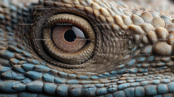 Close-Up of Reptile Eye with Textured Scales