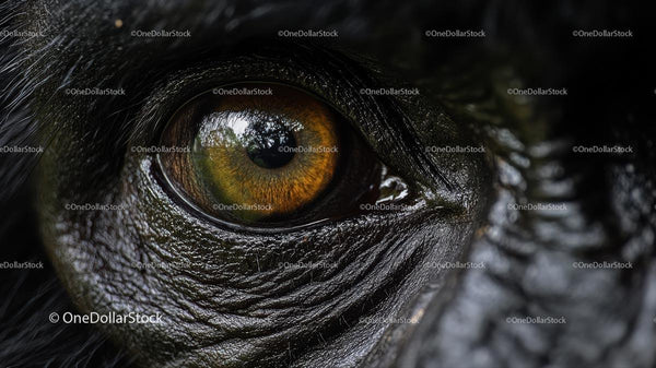 Close-up of a Reflective Animal Eye with Intense Detail