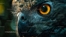 Close-Up View of a Majestic Owl's Eye and Feathers