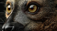 Close-Up of a Canine Eye with Detailed Fur Texture