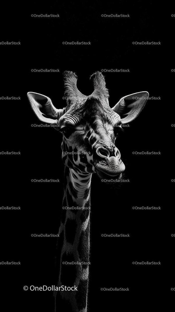 Majestic Giraffe in Stunning Black and White Portrait