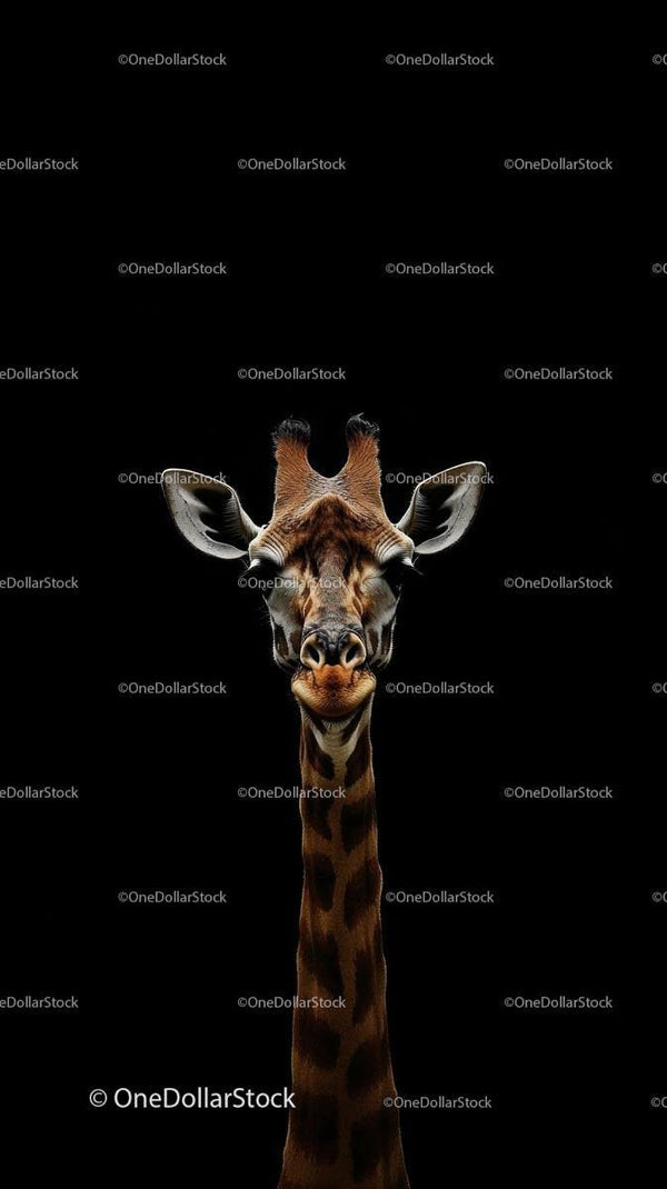 Majestic Giraffe Against Dark Background
