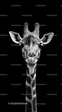 Majestic Giraffe Portrait on Black Background