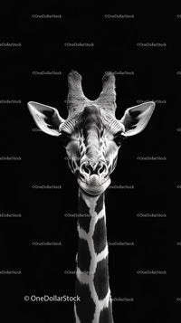 Majestic Black and White Giraffe Portrait