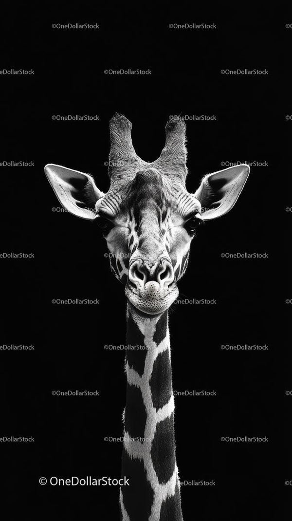 Majestic Black and White Giraffe Portrait