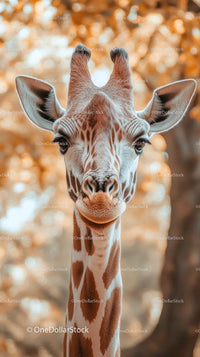 Close-Up Portrait of a Majestic Giraffe