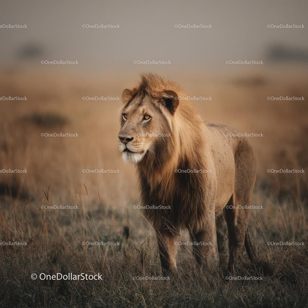 Majestic Lion in the African Savannah