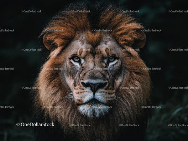 Majestic Lion with Lush Mane in the Wild
