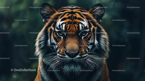 Intense Gaze of a Majestic Bengal Tiger in the Jungle
