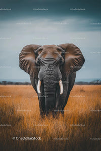 Majestic African Elephant in the Golden Savanna