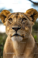 Close-Up Portrait of a Majestic Lion in Natural Habitat