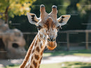 African Giraffe in Sunlit Safari Park