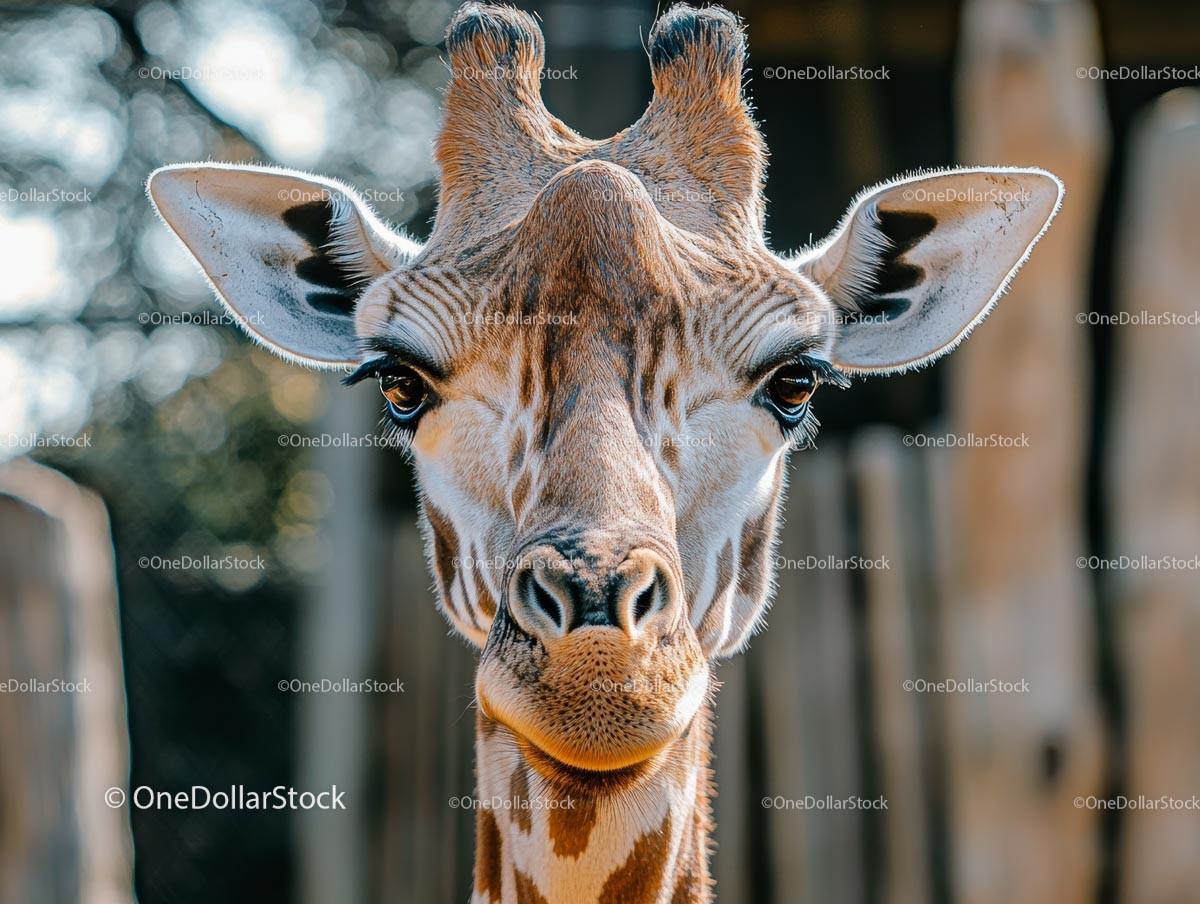Close-up Portrait of a Majestic Giraffe in Natural Habitat