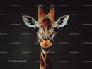 Majestic Giraffe Close-Up Against Dark Background