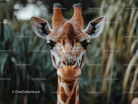 Close-Up Portrait of a Graceful Giraffe in the Wild